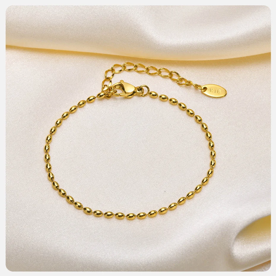 Vnox 2/3/5mm Perlen Kette Armbänder für Frauen, Edelstahl Glieder Armband Valentinstag Geburtstags geschenke für ihren Schmuck – Detail 9