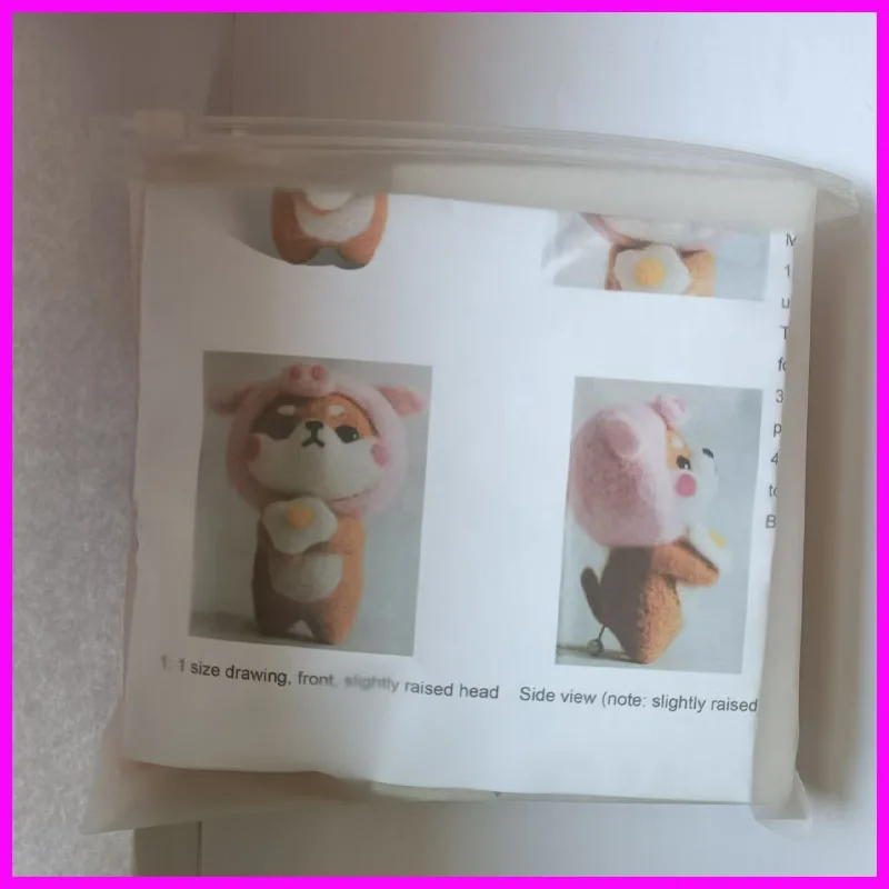 Shiba Inu needle felted wool kit merino wool to felting fiber for felting,felt for needle felting,fiber felt felting set