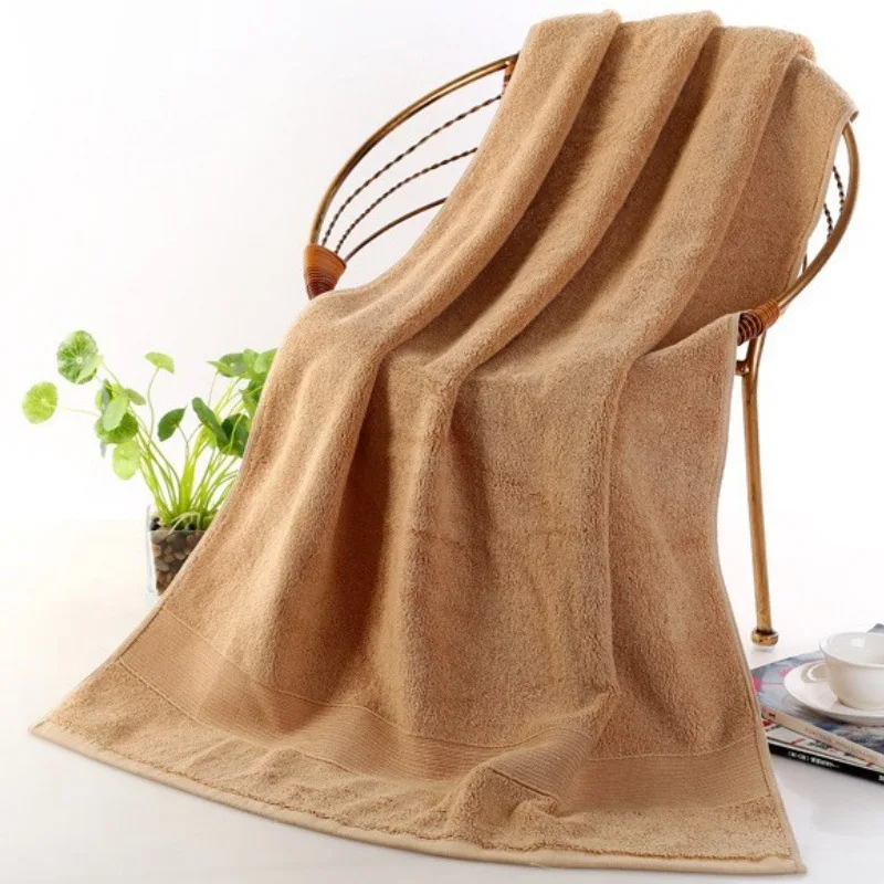 2pcs Egyptian Cotton Beach Towel Terry Bath Towels Bathroom 70*140cm Thick Luxury Solid for SPA Bathroom Bath Towels for Adults 5