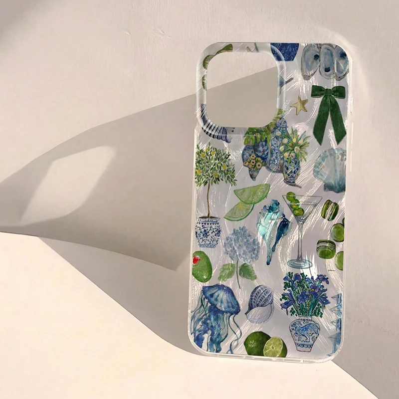 Beach Blue Ocean Element Lip Print Phone Case Cover