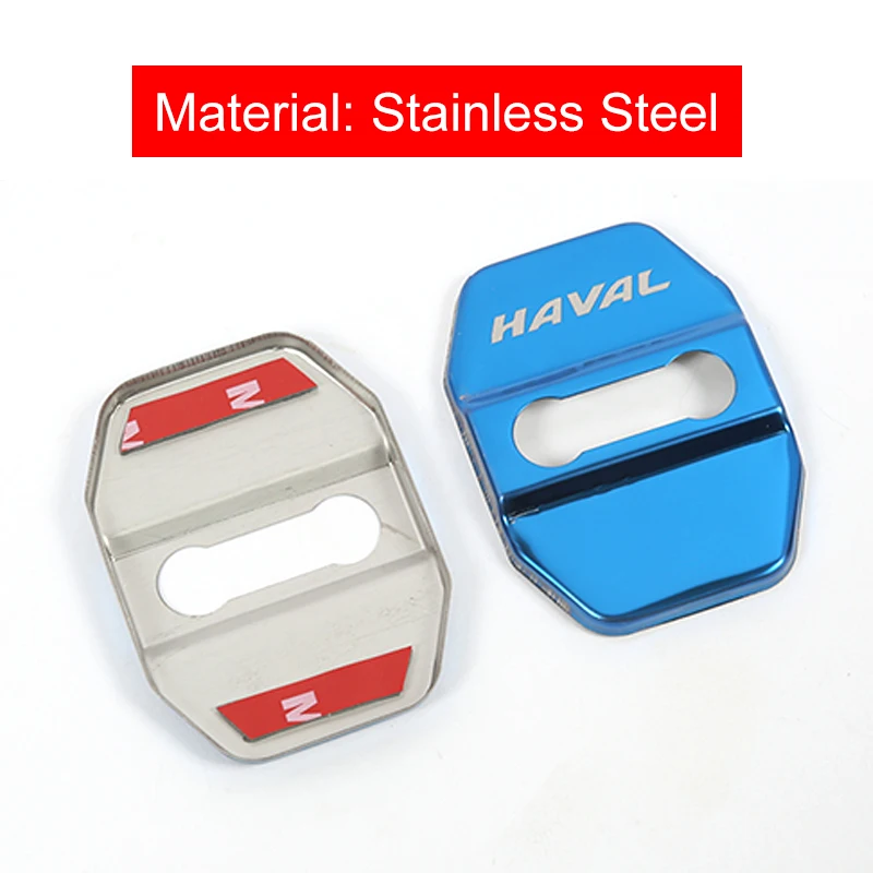 4Pcs Door Lock cover Protect Sticker Emblems for Haval H6 3rd Gen GT DHT-PHEV Stainless Steel