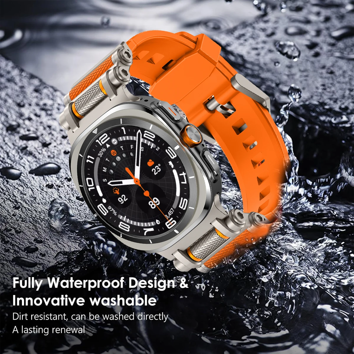 Elegant Silicone Sport Strap for Luxury Watches - 47mm No-Gap Wristband Bracelet