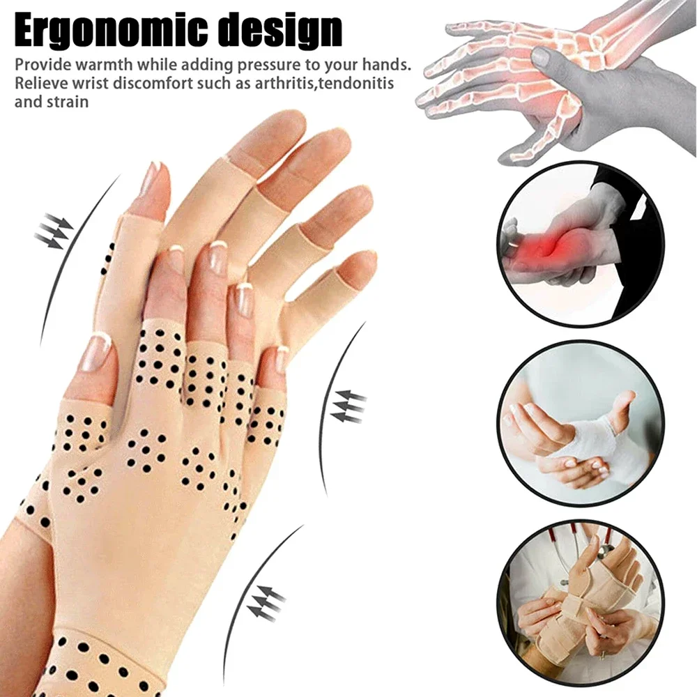 Pain Relief Fingerless Compression Gloves for Arthritis Support and Daily Use
