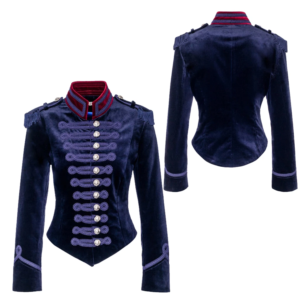 

Women Military Gothic Hussar Cosplay Velvet Jacket Victorian Civil War Naval Officer Costume Coat Custom Made