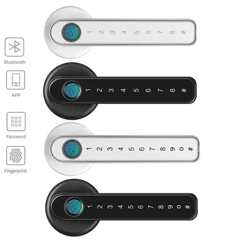 Bluetooth-compatible Electronic Door Lock with 2 Keys Smart Door Lock Keyless Entry Fingerprint Security Handle Lock for Bedroom 1