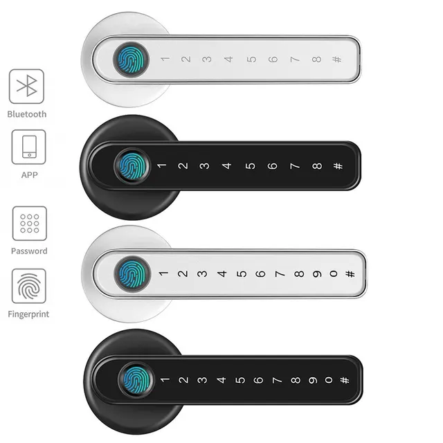 Bluetooth-compatible Electronic Door Lock with 2 Keys Smart Door Lock Keyless Entry Fingerprint Security Handle Lock for Bedroom 1