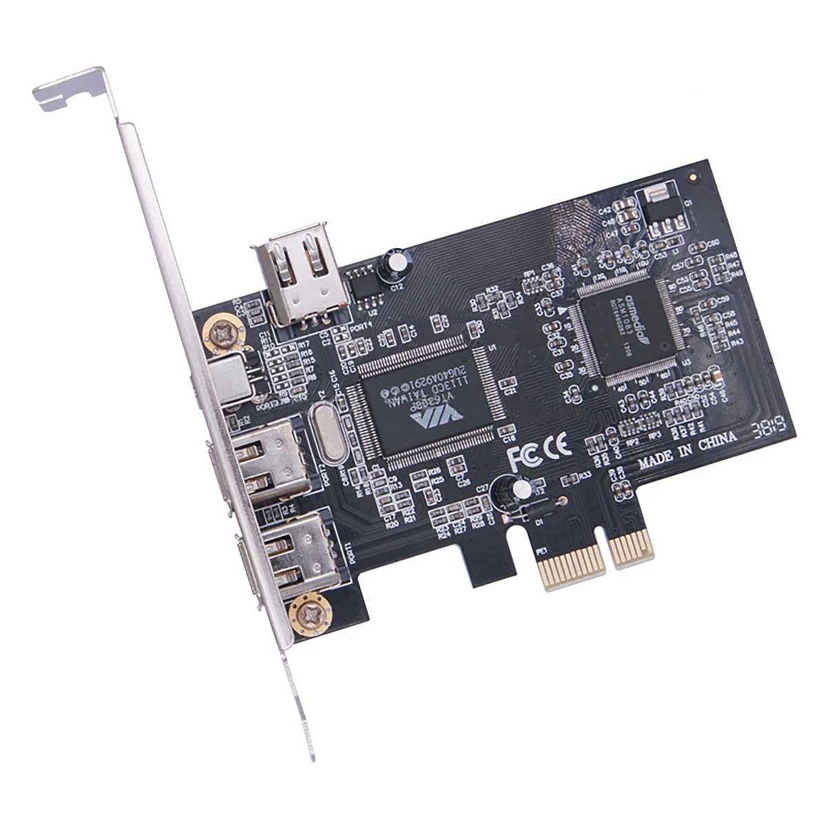 PCI-e 1X to External IEEE 1394 4 Ports (3 x 6Pin + 1 x 4Pin ) Firewire Card Adapter 1394A PCIe With 6Pin to 4Pin IEEE 1394 Cable — view 4