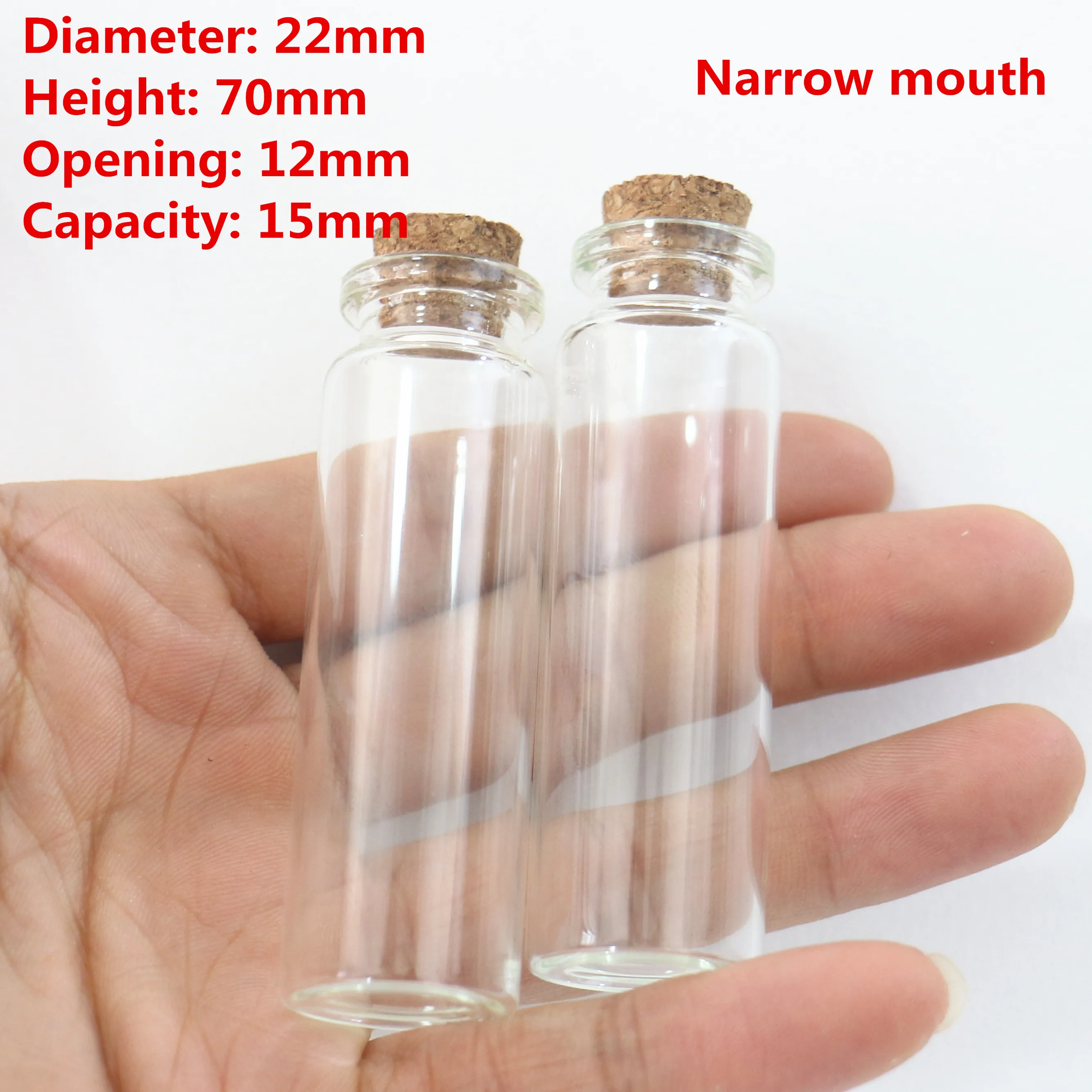 12*22*70mm 15ml Glass Bottle Glass Jars Cork Stopper Tiny Container Decoration Small Bottle DIY Crafts Gift 50 pcs/lot glass bottle