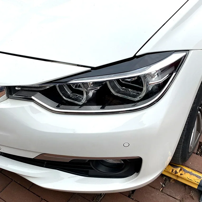DHBH-Carbon Fiber Scheinwerfer Augenlider Trim, Scheinwerfer Augenbraue Abdeckung Dekoration Styling Aufkleber für Bmw 3er F30 320I 325I 316 – Detail 9