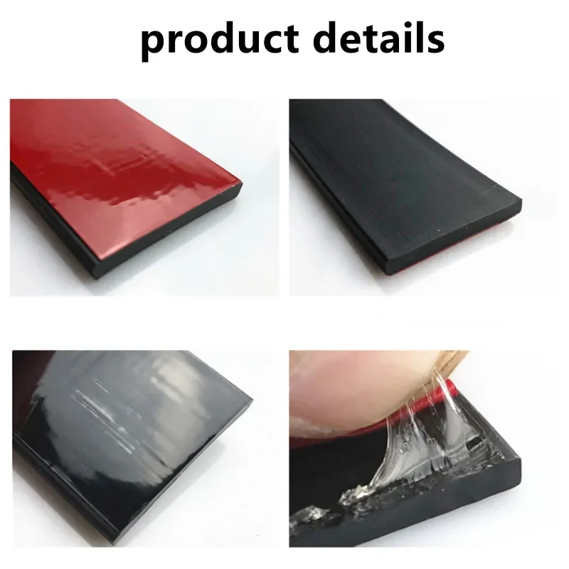 50cm Silicone Seal Strip Anti-collision Self Adhesive High Temperature Resistant