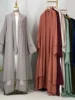 Abaya Ouverte en Mousseline de Soie pour Femme Musulmane, Kaftan Islamique, Caftan Marocain, Robe Modeste, Kimono de Dubaï, Ramadan Kebaya