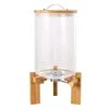 Flour and Cereal Container Dispenser Glass Food Storge Jar for Kitchen and Pantry Store Pet Food Airtight Lid and Wooden Stand 5