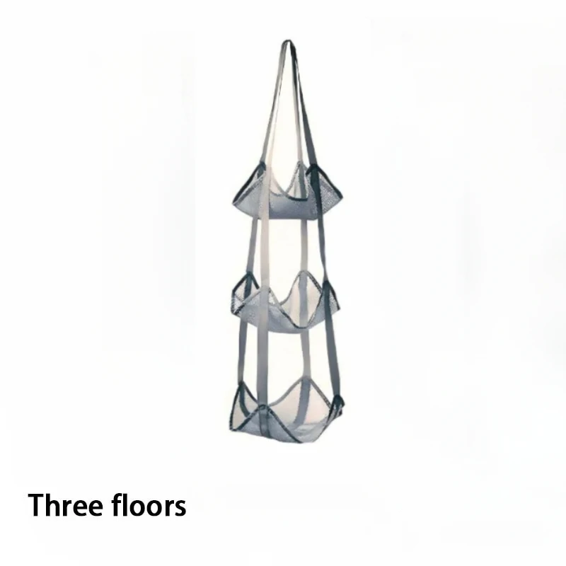 Collapsible Multi-Layer Sports Ball Organizer, Home Ball Storage Solution, Over-the-Door Hanging Basket