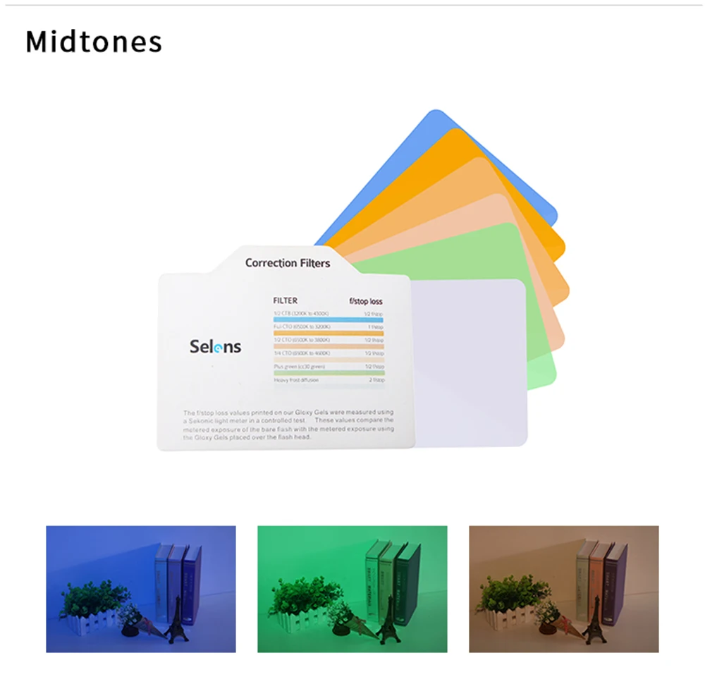 20 PCS Camera Flash Gels Transparent Color Correction Balance Lighting Filter Kit For Photo Studio Camera Accessories