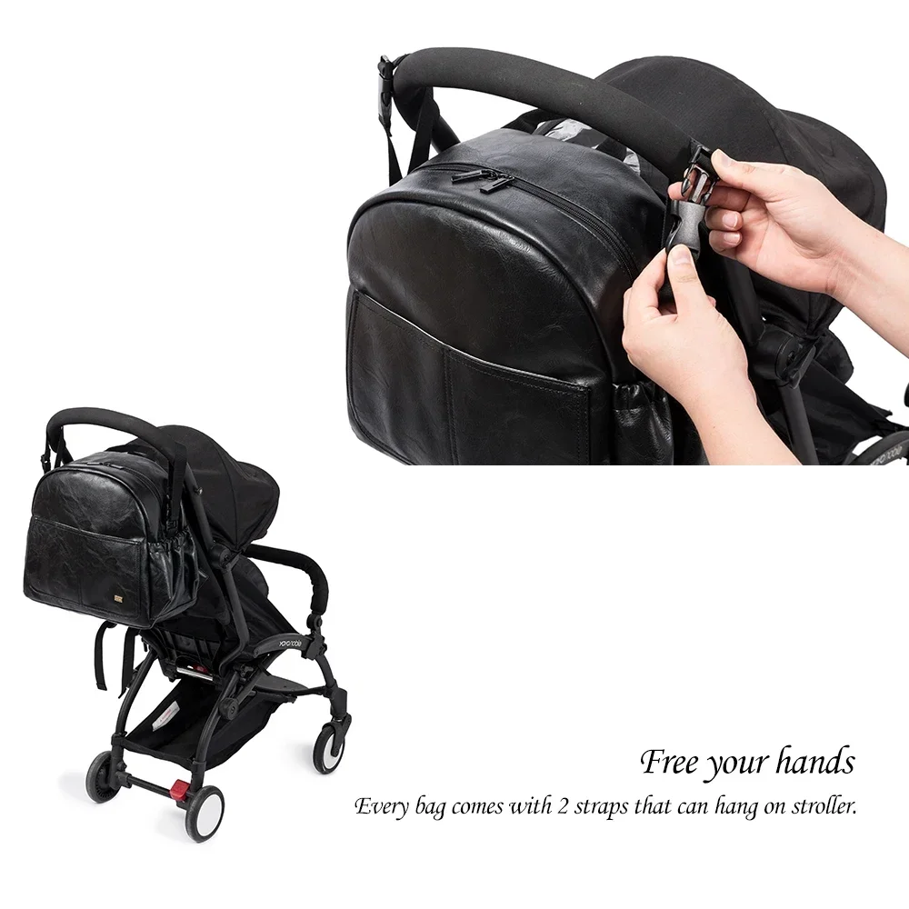 Soboba Large Capacity Solid Diaper Bag with Backpack Straps for Fashionable Mothers – Waterproof Nappy Changing Bag 4