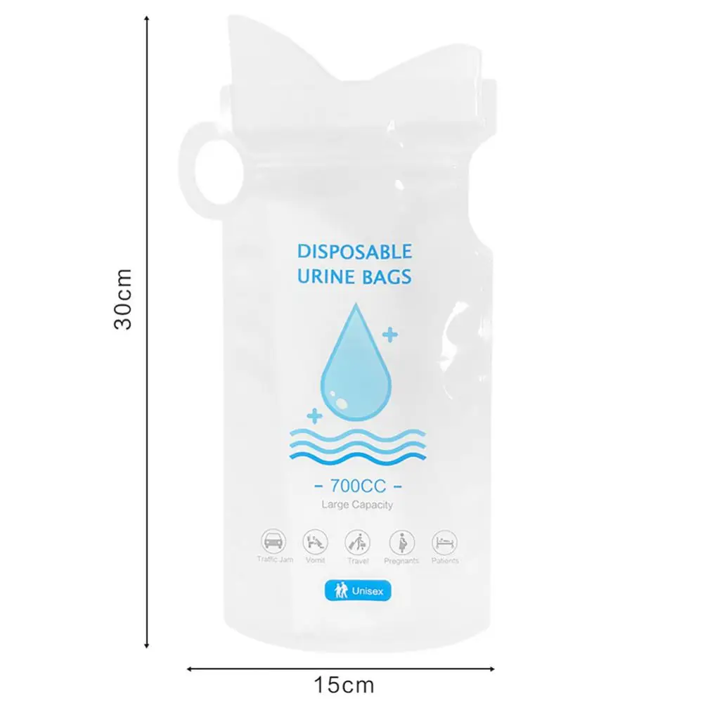 Mobile Toilets Mini Vomit Bags 700cc Urinal Toilet Bag Portable White Emergency Car Supplies Unisex Car Urine Bag Disposable