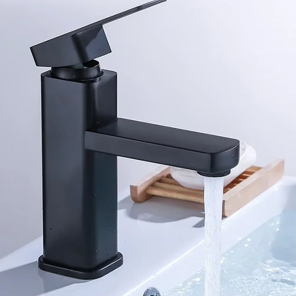 Basin Faucet Bathroom Stainless Steel Single Hole Installation