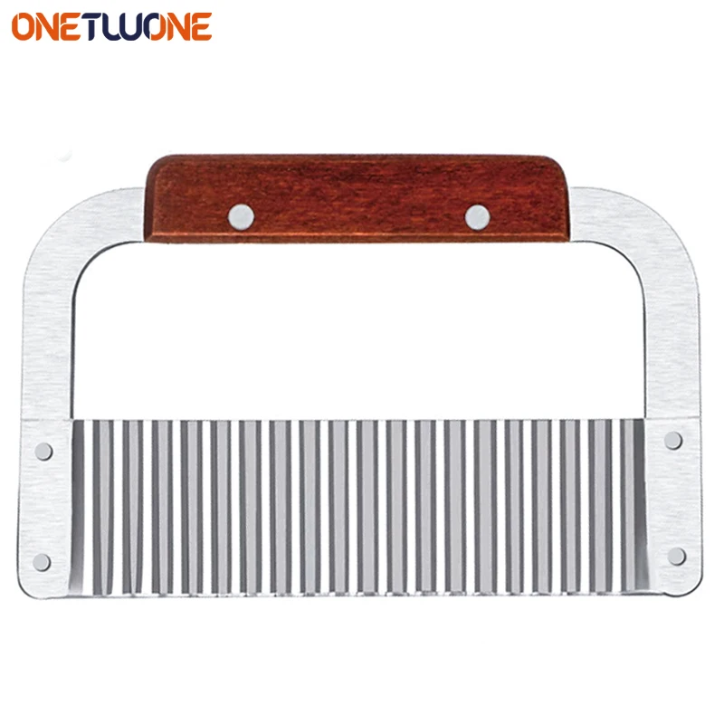 Stainless Steel Potato Chip Slicer Vegetable Fruit Dough Crinkle Wavy Slicer Knife French Fry Maker Kitchen Tools