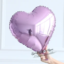 10Pcs 18-Inch Rose Gold Heart Foil Balloons for Wedding and Party Decorations (Lavender purple)