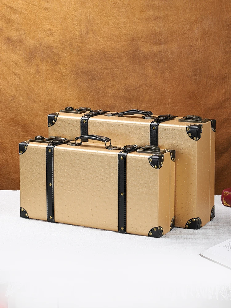 Vintage Suitcases Wooden Hand-Held Storage Suitcase,Clothing