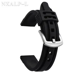 Men's Sport Silicone Diving Watch Strap - Waterproof Soft Bracelet - 28mm (Black)