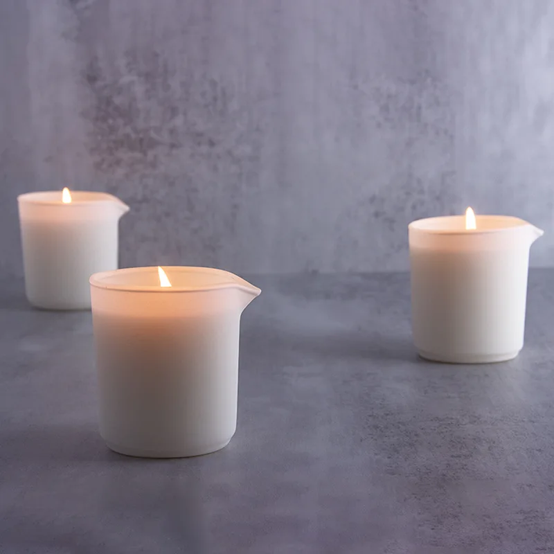 Frosted Candle Massage Candle Frosted Glass Cup Aromatherapy CandleSMLow Temperature Candles Valentine's Day Flirting Wax Drip T