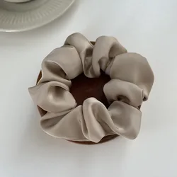 Luxurious Oversized Satin Hair Scrunchies Set (Khaki-M)