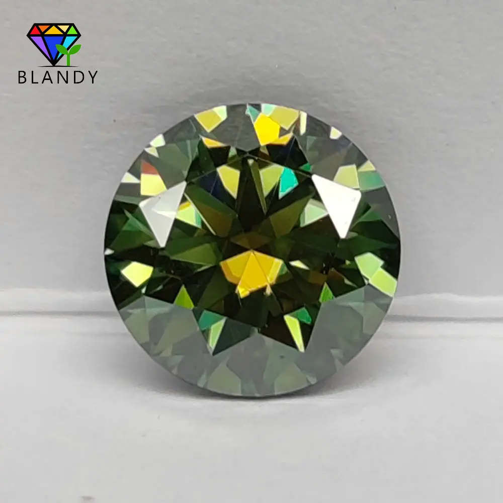 Multicolor Round Cut Moissanite Gemstone with GRA Certification
