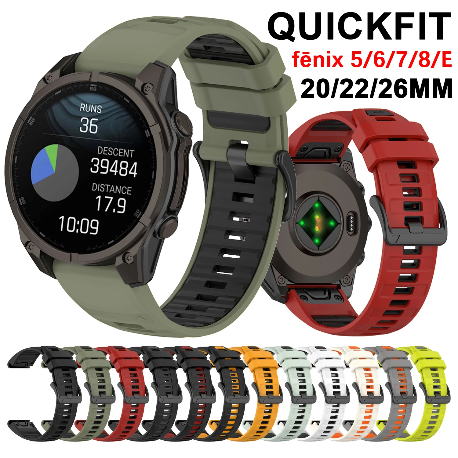 Premium Silicone Replacement Watch Band - Fenix8 Series