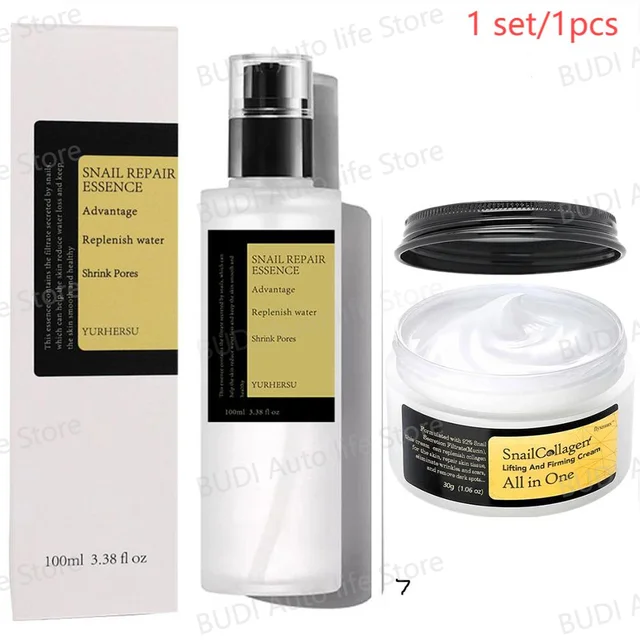 1 set/1pcs Snail Collagen Face Cream/Repair Essence Moisturizing Lifting Smoothing Nourishing Cream Korean Cosmetics Skin Care 1