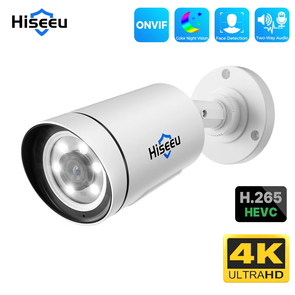 Hiseeu-屋外防犯カメラ、onvif弾丸、双方向オーディオ、人間検出