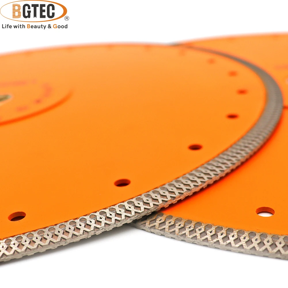 BGTEC 1pc 7/8/9/10/12/14 Inch X Mesh Turbo Diamond Saw Blade Tile Cutter Marble Ceramic Porcelain Hot Pressed Cutting Disc