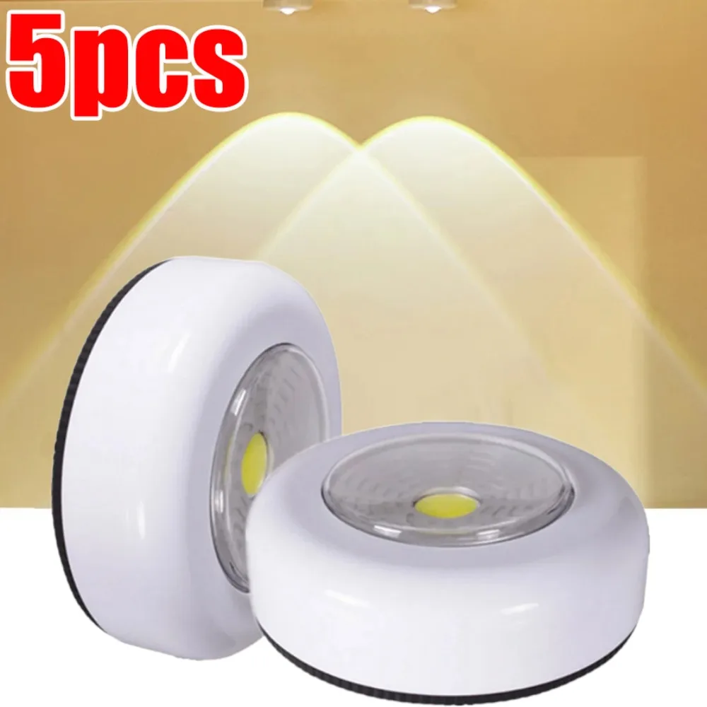 

5/1Pcs LED Night Lights Battery Powered Cabinet Lights Stick on Wall Wireless Lamp for Kitchen Bedroom Closet Cupboard Light