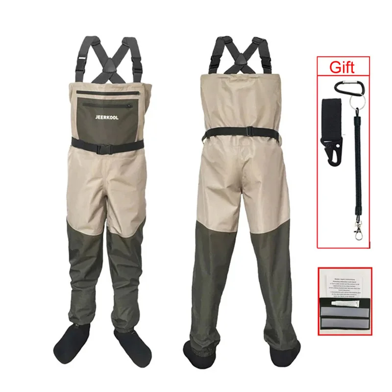 Waterproof Fishing Waders Men Women Hunting Fishing Suit Wading Pants with Neoprene Boots Waist Chest Clothing