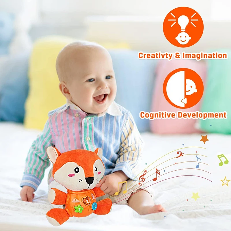 Plush Animal Baby Toys Newborn Baby Musical Light Up Baby Toy Cute