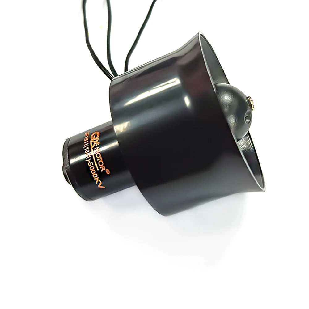 Gros plan sur le Moteur Brushless QF1611 14000KV, bobinage cuivre et aimants.