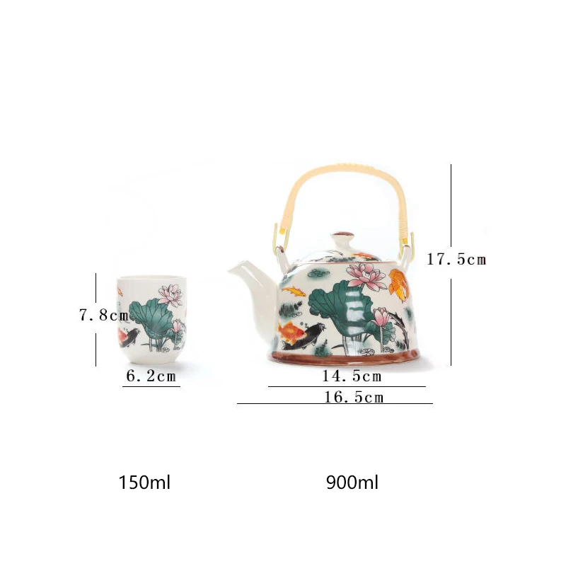 Description Picture 4 of item1 Pot 6 Cups Creative CeramicTea Set Handmade TeaPot Cup Chinese Porcelain Gift GungFu Floral Tea Teaware Office Travel Teaware