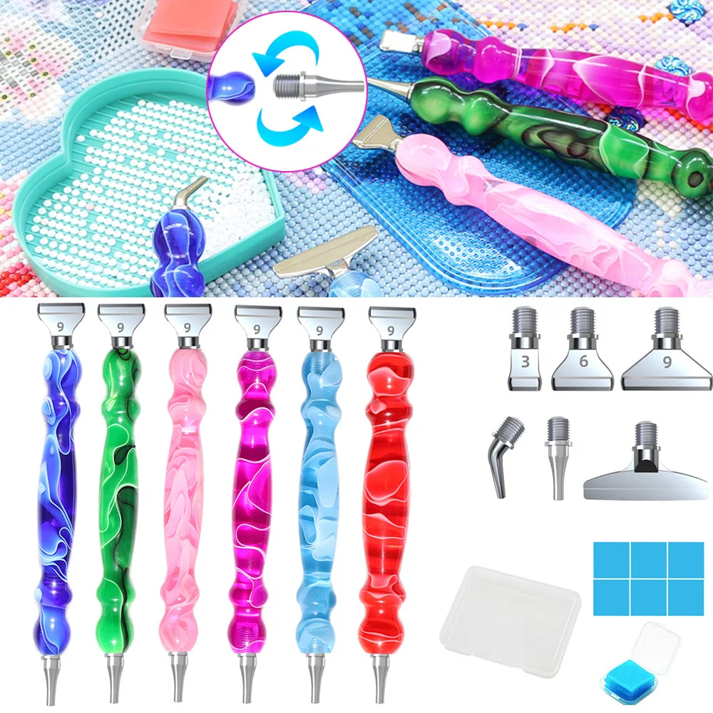 Resin Diamond Painting Pen with Drill Pen Picking Heads & Glue