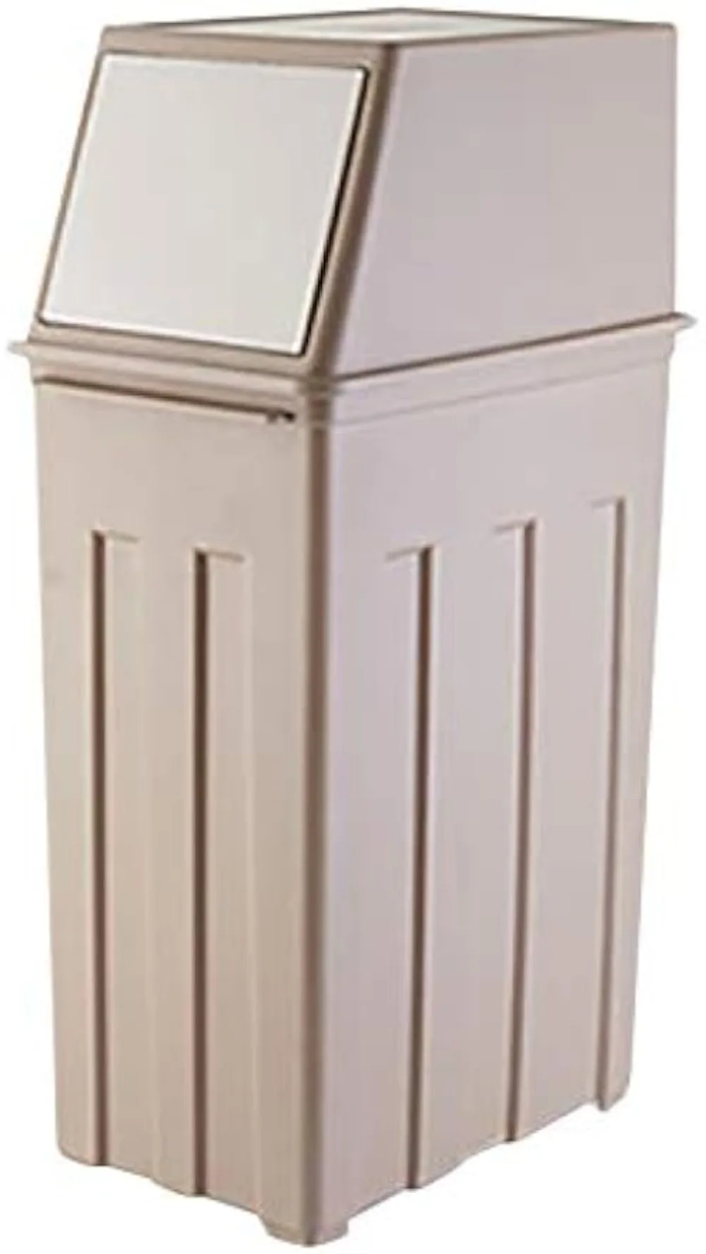 

Large Capacity (30L) Trash Can - 8 Gallon Trash Can w/ Hinged Flap Cover - 11.8" x 7.5" x 24.6" Slim Trash Can with Lid