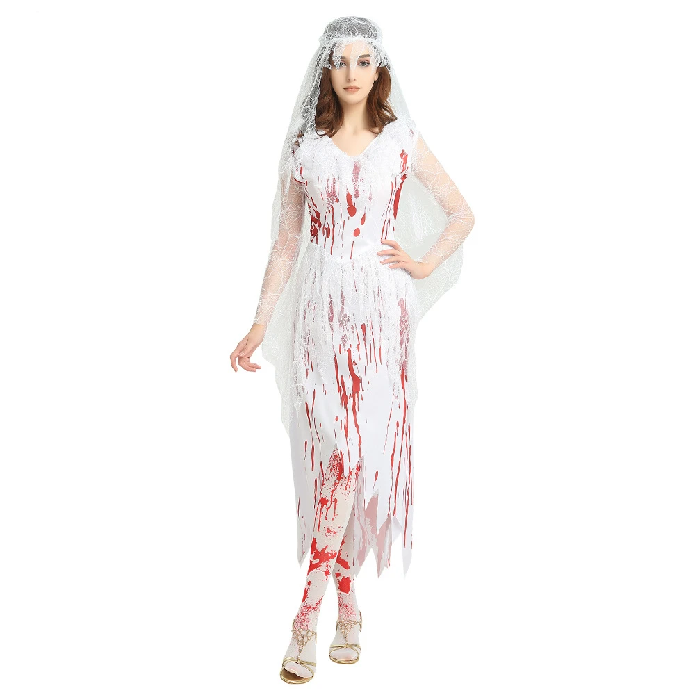 

Halloween Costume Dresses Cosplay Witch Ghost Bride Women Dress Witch Vampire Dress Horror Zombie Carnival Masquerade Costume