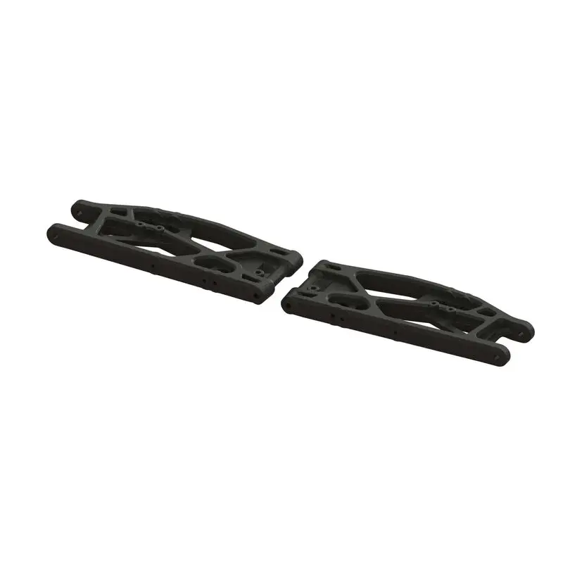 Comparaison entre le bras de suspension inférieurs arrière ARRMA ARA330654 d'origine et la version renforcée de 148mm.