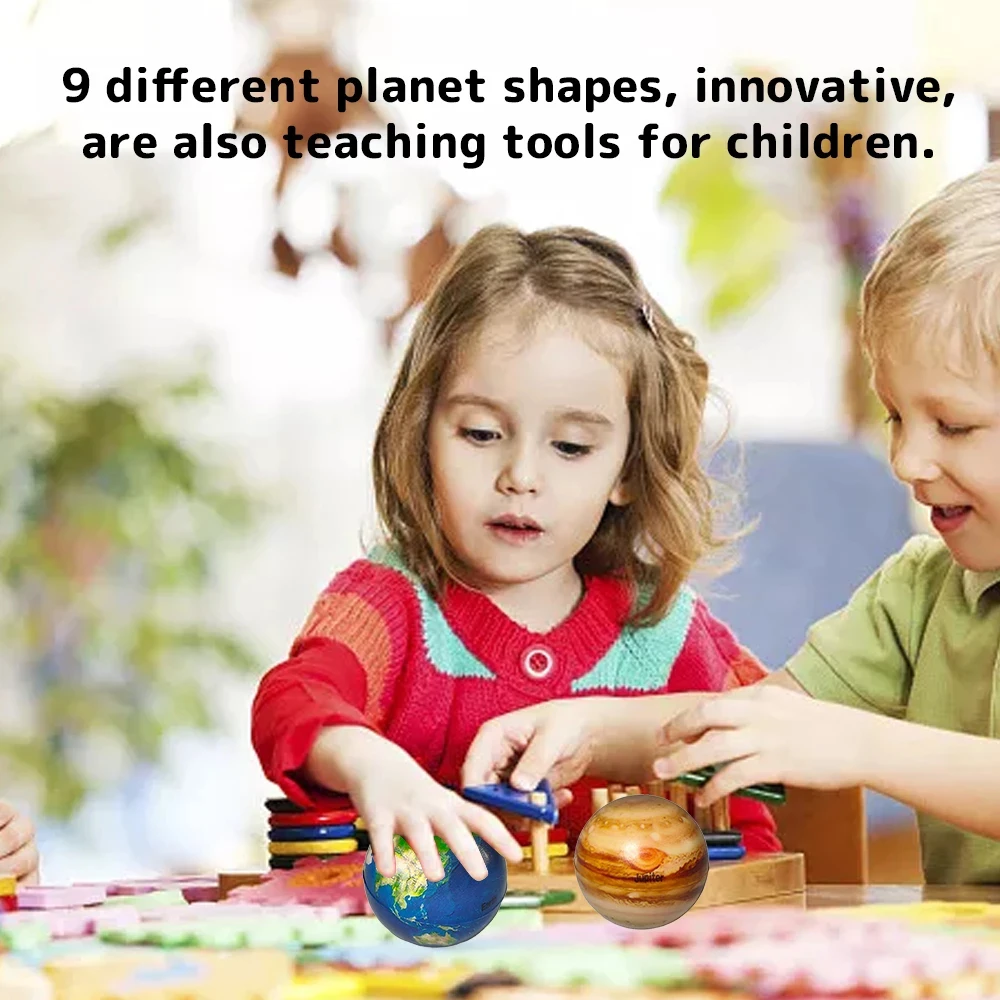 Toy 6.3cm Solar System Bouncy Ball Ball Toy Stress Relief Earth Globe Ball Moon Star Ball Printing Star Ball Eight Planets