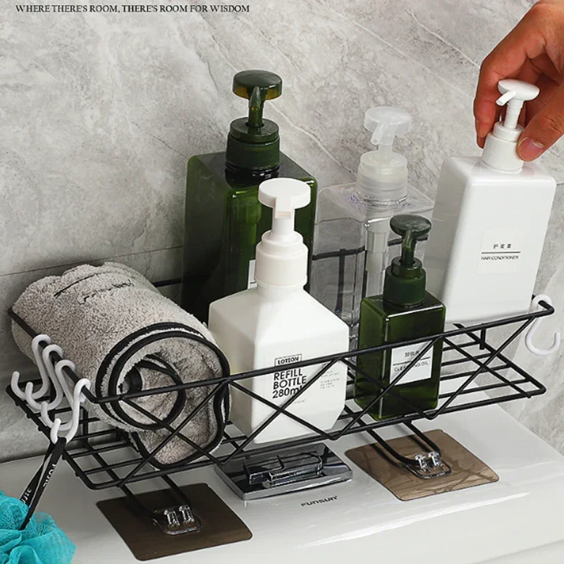 

Bathroom Toilet Racks Household Free Punch Shower Gel Storage Wall-mounted Multi-function Storage Toilet Rack