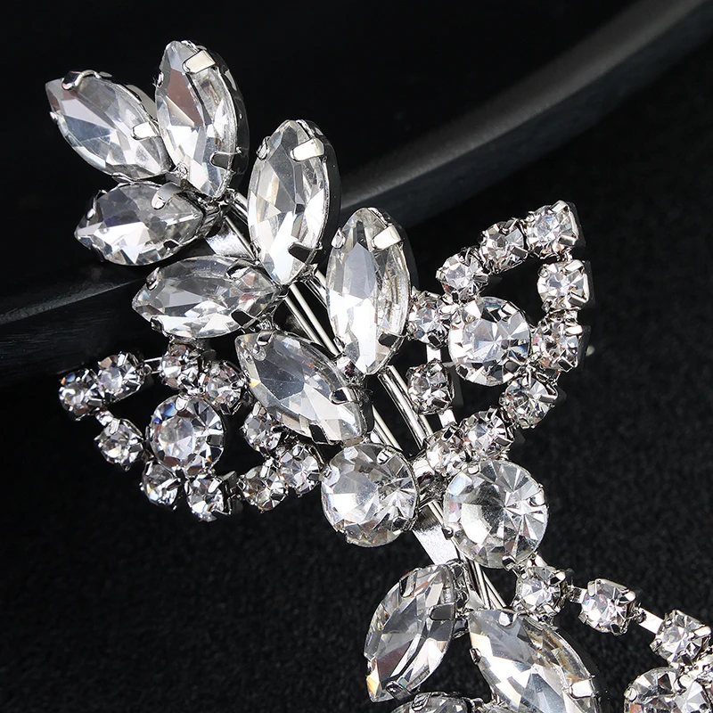 Bridal Rhinestone Side Flower Hair Clip Wedding Hair Accessories