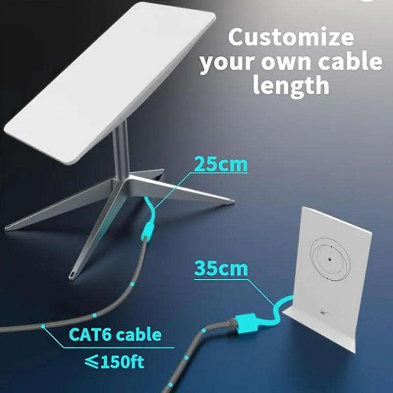 23m/75ft Starlink Satellite Cable Stable Uninterrupted Connection Multifunctional for Starlink Replacement Cable for V2