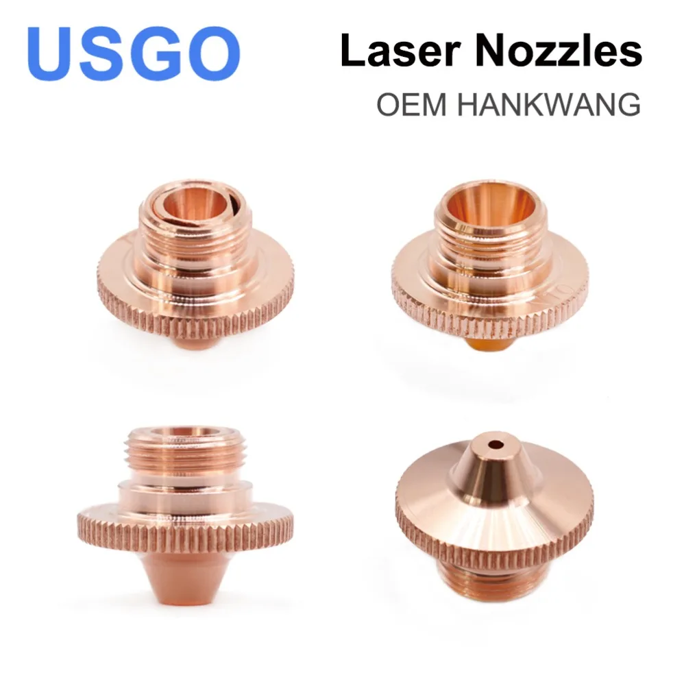 

USGO Ⅱ Ⅵ OEM HANKWANG Knurled HK Nozzle Single Double Dia.19mm Height15mm Thread M11 for Korea HK Fiber Laser Cutiing Machine