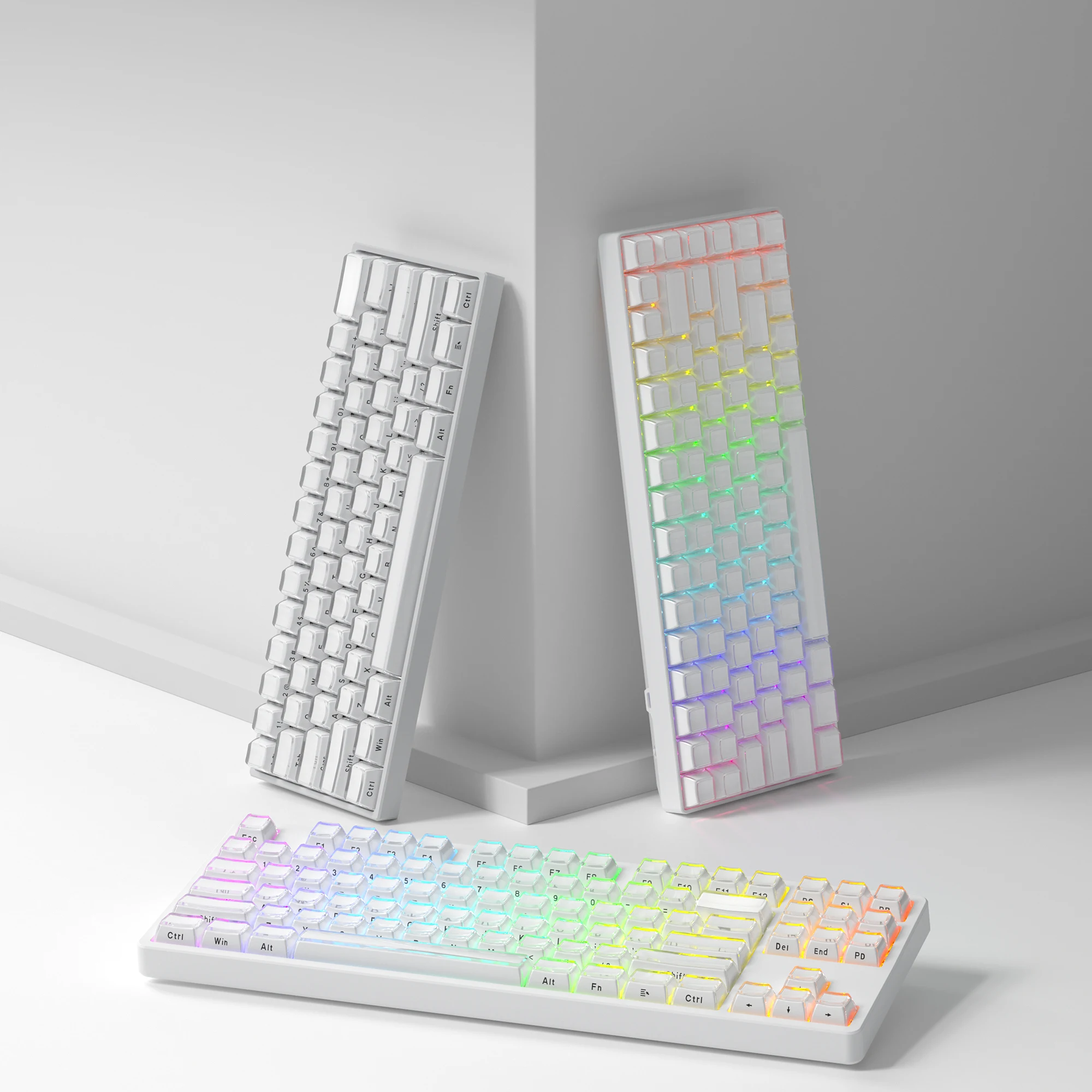 メカニカルキーボード用ゼリーサイドプリントキーキャップ,クリスタル 