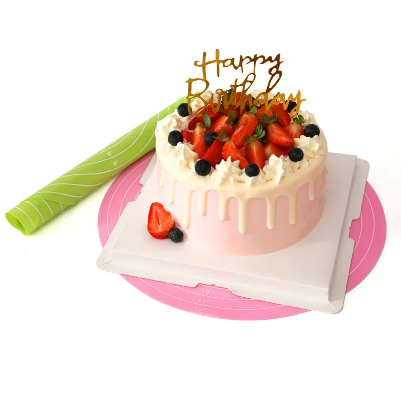 Silicone Turntable Anti-slip Mat Cake Turntable Silicone Baking Mat for Cake Non-stick High Temperature Resistant Kitchen Gadget
