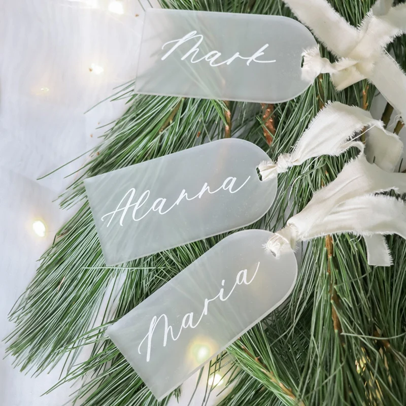20Piece Tag Labels Chair Acrylic Arch Sign Blank Reserved Signs Acrylic Place Cards Transparent