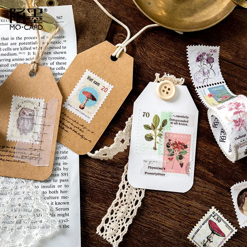 Washi Tape Vintage Post Office Series Retro stamps Coffee Decorative Adhesive Tape